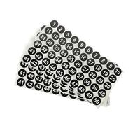 JOYOFREELY 5 Sheets Black Paper Number Stickers Self-Adhesive Without Residue Round Digital Label Stickers for DIY Handmade Craft Projects and Seal Envelopes