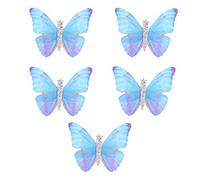 JOYOFREELY 5Pcs Blue Butterfly Clips Hairpin Duckbill Clips Stainless Steel Material with Pretty Bow Design Hold Hair Firmly and Last Long Hair Accessory Barrette for Everyday Use