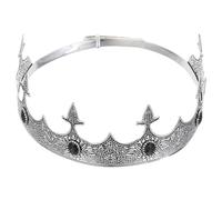 JOYOFREELY Adjustable Silver Decorative Crown with Rhinestone and Iron Material, Comfortable Fit and Resists Fading, Medieval Knight Crown for Birthday and New Year Celebrations, Classic