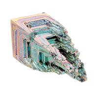 JOYOFREELY Bismuth Crystal Mineral Specimen Ornament with Irregular Shape and Delicate Visual Effects, Unique Home Decoration Accent for Bedroom and Living Room Display