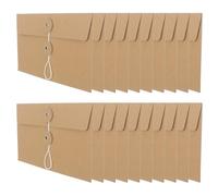 JOYOFREELY Brown Kraft Paper File Envelopes 6.7x4.5 Inch Document Wallets 30pcs with String Tie Closure Sturdy Material with Professional Appearance for Office and School Use for Paperwork