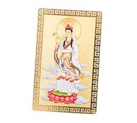 JOYOFREELY Buddhist Amulet Card for Blessing and Protection, Guanyin Auspicious Metallic Card Made of Aluminium Magnesium Alloy, Lightweight with Fine Craftsmanship, Gift for Luck