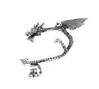 JOYOFREELY Classic Gothic Dragon Ear Cuff Earrings for Women Non-pierced Ear Wrap in Silver Alloy with Rubber Backing and Tailpiece Suitable for Different Occasions