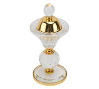 JOYOFREELY Crystal Incense Burner Exotic Style 6.5x14cm Refillable Metal Small Carbon Furnace for Aromatherapy and Relaxation