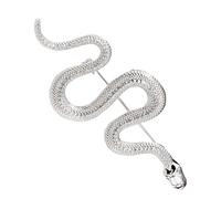 JOYOFREELY Elegant Silver Alloy Snake Shape Brooch Pin for Clothing Ornament, Easy to Match Stylish Dress Pin, Accessory for Women’s Jackets and Coats