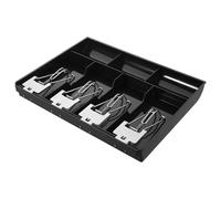 JOYOFREELY Foldable Sturdy Cash Box Money Drawer with Multiple Compartments, Made of Abs and Stainless Steel, for Home and Drugstore Use, Black Cash Register Drawer Insert Tray