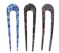 JOYOFREELY French Hair Pins Create Less Static 3pcs U-shaped for Women Acetate Sheet Hair Forks Flexible Design for Formal Wear and Daily Wear