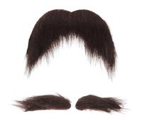 JOYOFREELY Funny Self Adhesive Black Fake Moustache and Eyebrows Set for Men with Plush Velour Material, Safe to Wear and Speedy Application, for Theatrical Productions and Cosplay