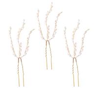 JOYOFREELY Golden Hair Pins Elegant Hair Decor Accessories 3pcs for Wedding and Party, Alloy Material Eye-catching Visual Effect for Women