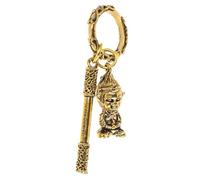 JOYOFREELY Golden Lucky Tassel Keychain Copper Brass Monkey Figure Keyring with Intricate Details and Resist Fading Unique Design Bag Charm for Backpack and Wallet