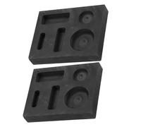 JOYOFREELY Graphite Ingot Mold Featuring Rapid Heat Transfer for Casting Metal 2pcs with 5-Slots, Black Sturdy Graphite Mold and Sturdy Structure for Jewelry Creation and Foundry Use