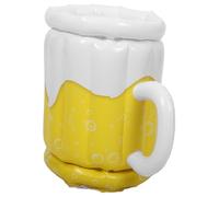 JOYOFREELY Inflatable Beer Mug Shaped Cooler Bucket Made of Sturdy Plastic with Fine Workmanship, Extra Large Yellow Beverage Bucket for Hawaiian Party and Beach Use