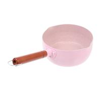 JOYOFREELY Japanese Style Milk Pot Aluminium Kitchen Gadget with Wooden Handle for Preparing Complementary Food at Home, Easy to Operate and Smooth Surface Cooking Pan