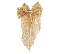 JOYOFREELY Large Gold Sparkly Hair Bow Clip for Women, Oversized Sequin Bow Hairpin, Decorative and Versatile Hair Accessory for Celebrations and Parties