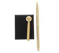 JOYOFREELY Luxury Golden Acrylic Metal Rectangular Reception Desk Pen with Stand Professional Appearance Easy Maintenance Wipes Clean Easily for Business Corporate Gatherings