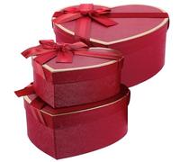 JOYOFREELY Made of Paperboard 3pcs Heart Shaped Packaging Boxes for Valentine's Day and Bridal Shower Party Favour Packaging and Holding Party Treats