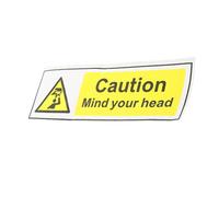 JOYOFREELY Mind Your Head Sign Self Adhesive Pvc Warning Decal with Clearly Visible Lettering for Variety of Places Outdoor Use Yellow Wall Sticker Safety Sign