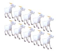 JOYOFREELY Mini Farm Animal Figurines, 12 Pcs Mini Sheep Resin Models Simulated Goat Decorations for Small Scale Dioramas Garden Displays