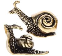 JOYOFREELY Miniature Brass Snail Figurines Set of 2, Solid Copper Snail Craft for Indoor Garden and Office Tabletop Decoration