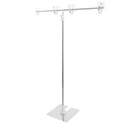 JOYOFREELY Multipurpose Poster Stand Stainless Steel Silver T Shape with Detachable Portable Design Creative Appearance Simple Structure for Exhibitions and Retail Stores
