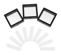 JOYOFREELY Nail Pieces Storage Box 3pcs with Acrylic Material Black Abs Organizer for Small Items Storage Protect Jewelry and False Nails