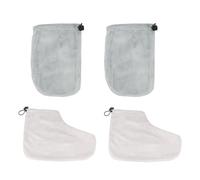 JOYOFREELY Paraffin Therapy Gloves Random Color Foot Covers Set and 2 Pairs Hot Wax Therapy Designed to Keep Wax Warm and Maximize Moisture Absorption for at Home