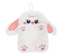 JOYOFREELY Plush Card Holder with Adorable Animal Shape and White Plush Material, Well-protected Bank Card and Photo Sleeve for Students, Cute Minimalist Style Keychain for Everyday Use