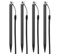 JOYOFREELY Resistive Screen Stylus Pens Black Aluminium and Copper Body 4pcs with Spring Lanyard, Smooth Writing and Precise Control for Pos Machines and Navigation