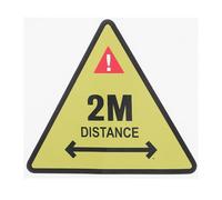 JOYOFREELY Reusable Yellow Adhesive Safety Distance Sticker Warning Label Reminds People to Stay 2 Meters Away Indoor and Outdoor Use Safety Sign for Machinery and Factory