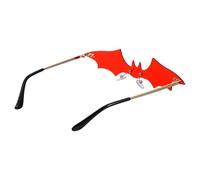 JOYOFREELY Rimless Bat Eyewear Glasses Lightweight Metal Frame Gold Colour Stylish Sunglasses for Street Shot and Cosplay Events with Sturdy Construction and Chic Design