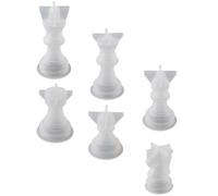 JOYOFREELY Silicone Chess Pieces Mold Non-Stick and Easy to Clean Silicone Mold Set 6pcs for Projects and Chess Making Accessory