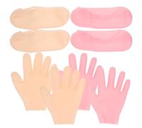 JOYOFREELY Silicone Foot Moisturizing Mask Socks and Hand Gloves Set for Home Use with Exfoliating and Fatigue Relaxing Functions, Reusable Hydrating Care for Dry Cracked Feet and Hands