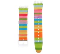 JOYOFREELY Silicone Watch Band Waterproof Replacement Strap 19Mm for Men and Women Compatible with Swatch Triangular Rainbow for Sports and Daily Use