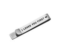 JOYOFREELY Silver Titanium Steel Tie Clip Easy to Use and Engraved with Elegant English Sentences for Father of The Bride Wedding Suitable for Western Business Suit Styles