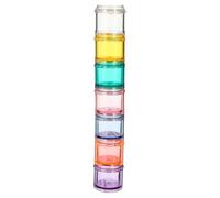JOYOFREELY Stackable Weekly Pill Box Organizer with Multi-Grid Plastic Storage Case for Daily Medication at Home and Travel