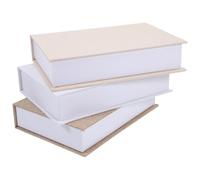 JOYOFREELY Storage Boxes Book Shaped Hollow Lightweight Decorative 3pcs Faux Book Boxes with Magnetic Closure Linen for Decoration and Travel Organiser