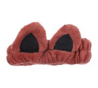 JOYOFREELY Stretchable Cat Ears Headband Red for Women, Easy to Put and Take off Cloth Headband Makeup and Skin Care Hair Accessory for Washing Face and Shower Use