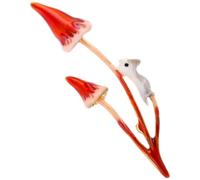 JOYOFREELY Stylish Mushroom and Rabbit Brooch for Clothes, Alloy Material with Enamel Finish, Not Easy to Deform Or Wear, Decorative Pin for Scarves and Jackets