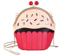 JOYOFREELY Stylish Single-shoulder Pu Bag with Cake Ice Cream Design, Moderate Capacity Lovely Storage Pouch for Traveling and Working