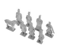 JOYOFREELY Terracotta Warriors Figurines Miniature and Miniature Landscapes Decoration for Table Display 8pcs Ancient Chinese Pvc Soldiers Lightweight and Resistant to Damage
