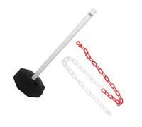 JOYOFREELY Traffic Safety Barrier Post and Chain Set with Refillable Base, Plastic Impact Absorbing Bollards for Industrial Safety and Road Guidance, 3.3Ft