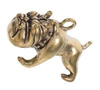 JOYOFREELY Vintage Brass Bulldog Pendant Hanging Ornament Decorative Brass Animal Charm Keychain for Backpack Or Handbag Accessories with Unique Brown Finish