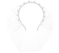 JOYOFREELY White Mesh Fascinator Headband for Weddings with Breathable Vintage Design and Fine Handmade Craftsmanship, Elegant Bird Cage Veil Hair Accessory for Brides