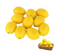 JOYOLA 10 Pieces Artificia Fake Lemons, Artificial Lemon Yellow Fake Fruit Realistic Artificial Fruit for Display Kitchen Accessories for Home Party Ornament Craft Photography Props Gift