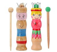 JOYOLA 2 Set French Knitter Colorful Spool Knitting DIY Knitting Spool with Needle Wooden Crochet Machine for Spool Knitting Loom DIY Crafts Making Starter Supplies