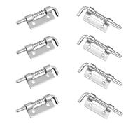 JOYOLA 201 Stainless Steel Spring Pin Loaded Locking Latch Pack of 8, Spring Loaded Latch Pin, for Doors, Cabinets or Containers, Sliding Bolt Stainless Steel, Rustproof and (M Left, M Right)