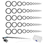 JOYOLA 55Pcs Fishing Rod Ceramic Guides Rings, 11 Sizes Rod Ceramic Guides Ring Set, 3.8 mm-29.8 mm, Rod Tip Eyelet Repair Accessories for Fishing Enthusiasts