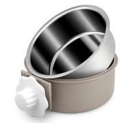 Joyoldelf 2-in-1 Dog Water Bowl, 13cm/5.1In 600ml Hanging Cage Dog Bowl, Removable Stainless Steel Dog Bowls with Plastic for Cats and Dogs and other Small Animals