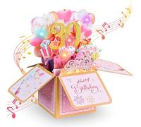 Joyoldelf 30th Birthday Card for Women - 3D Pop Up Happy Birthday Card - Light Up Candle Blow Musical Gift Card with Cake Bouquet & Crystal Crown - 30th Birthday Greeting Cards for Mum, Wife, Friend