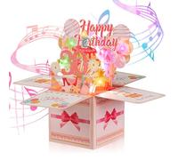 Joyoldelf 30th Birthday Card for Women - 3D Pop-Up Musical Birthday Cards with Light & Blowable Candle, Includes Happy Birthday Card, Sticky Notes & Envelope